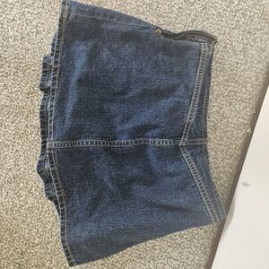vintage denim blue mini skort